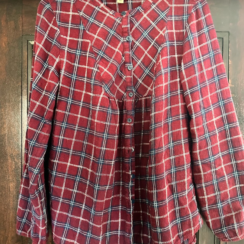 St. John's Bay Burgundy Plaid Shirt